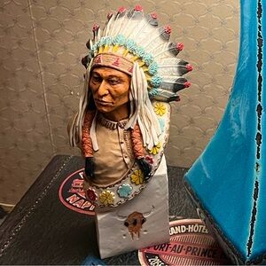 Castgana 1988 Native American Chief Bust Sculpture